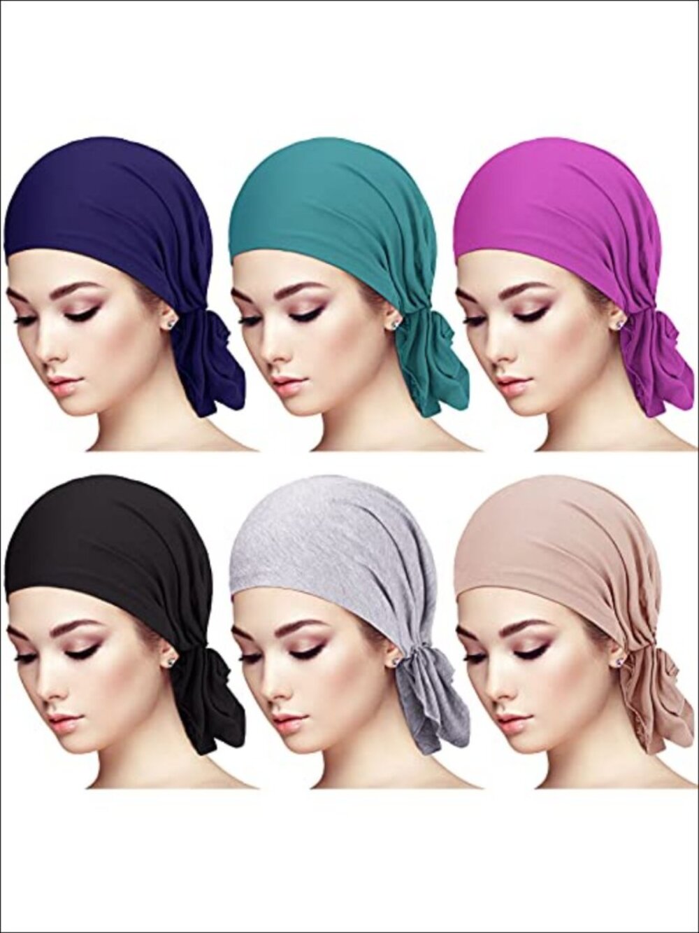 Pre-Tied Cotton Modal Slip On Head Scarves Turban for Women